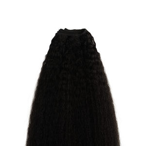 ผมต่อแบบตรงหยักศก HW Remy ความยาว 8 นิ้ว แบบธรรมชาติ แบบ Yaki Straight แบบ Loose Deep Wave ผมแท้จากอินเดียและเวียดนาม สี 1B - Product Image 2