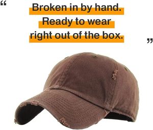 Chapeau de papa en coton vieilli lavé vintage Casquette de baseball réglable Polo Trucker Style unisexe Chapeaux - Product Image 4