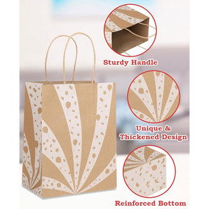 Sacs cadeaux en papier kraft de taille moyenne, emballage en vrac, sacs personnalisés pour Noël, anniversaires et autres, boîte en papier avec étoiles design personnalisée - Product Image 4