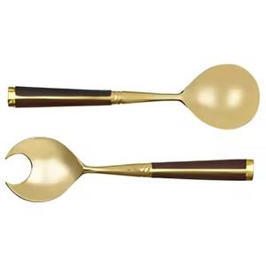 Ensemble cuillère et fourchette de serveur de salade en bois de conception supérieure poignée pour ensembles de serveur de salade de Table à manger - Product Image 3