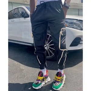 Pantalones cortavientos personalizados, pantalones reflectantes para hombre, pantalones de nailon de poliéster con 6 bolsillos, ropa de calle, pantalones Cargo para hombre - Product Image 3