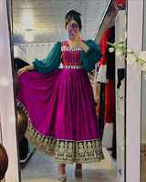 Großhandelspreise Neueste Afghanische Vintage Kuchi-Kleider Ethnische Zigeuner-Stammeskleidung Afghanischer Stil Bodenlange Damenkleidung Afghanisches Kleid