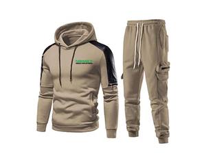 Survêtement en molleton pour homme de haute qualité, taille plus, écologique, hiver, 2 pièces, sweat à capuche, jogging, manches longues, pull décontracté - Product Image 3