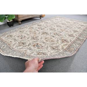 Alfombra turca Vintage clásica Beige gris 5,2x8,9 pies lana Jacquard tejido plano respaldo de látex para pasillo adolescente diseño de retazos - Product Image 4