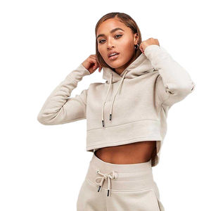 Vente à chaud de sweats à capuche pour femmes haut fabricant Logo personnalisé couleur unie sweats à capuche doublés en polaire - Product Image 4