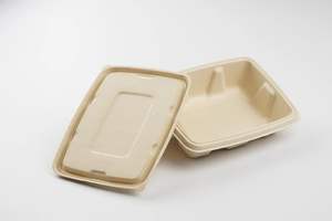 Récipient rectangle anti-fuite de bagasse de canne à sucre biodégradable durable de 500ml fournisseur d'emballages alimentaires compostables écologiques - Product Image 2