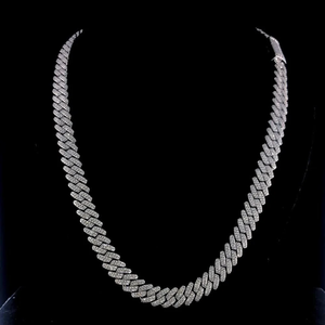 14mm Round Cut Moissanite Diamond Cuban Link Chain Iced Out Hip Hop Style Chain Cadeau d'anniversaire pour homme en argent sterling 925 - Product Image 5