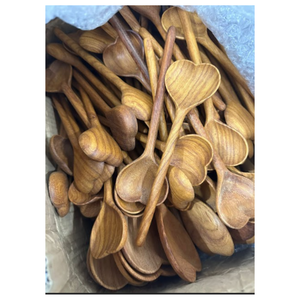 Cuillères de cuisine en bois de hêtre Ustensiles de cuisine pour servir la cuisson, le mélange et l'utilisation quotidienne - Product Image 4