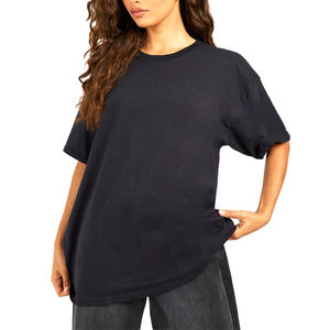 OEM Service Adult Size Plain Solid Color Knitted <b>Women</b> T <b>Shirts</b> / Best Fashion Design High Quality <b>Loose</b> <b>Women</b> Printed T <b>Shirts</b> - Product Image 1