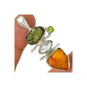 Incroyable bijoux pendentif brut ambre en argent Sterling 925 à vendre au meilleur prix - Product Image 1