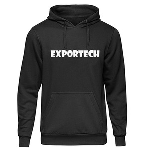 Sudadera con capucha de invierno negra para hombre de diseño personalizado 100% algodón polar patrón sólido sudadera con estilo bordado - Product Image 2