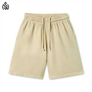 Pantalones cortos deportivos de forro polar de verano para hombre, ropa activa personalizada de fábrica al por mayor, pantalones cortos de forro polar con cordón de poliéster para hombre - Product Image 1