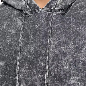 Vente en gros, faible MOQ, sweat à capuche d'hiver pour homme, délavé à l'acide, brodé, zippé, en molleton 100% coton biologique, service OEM, personnalisable, haute qualité - Product Image 5