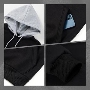 Sweat-shirts à capuche personnalisés pour hommes à manches longues, respirants, en molleton polyester/coton 300g, avec poche, pour l'hiver – Fabricant - Product Image 6