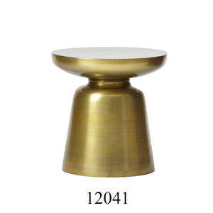 Mesa auxiliar de diseño martillado Chapado en plata para decoración Mesa de tambor de hoja de aluminio con niquelado - Product Image 4