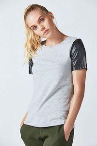 2025 Latest Design High Quality O Neck Half Sleeve T Shirt for <b>Boys</b> 100% Cotton Patchwork Leather Sleeve Leather Waist Wholesale - Product Image 2