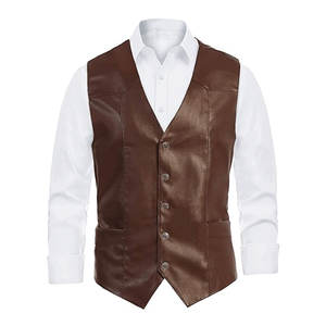 Chaleco de Cuero Personalizable 2026 para Hombre - Ropa Exterior Informal, Transpirable, de Alta Calidad, al por Mayor - Product Image 1
