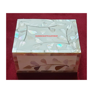 Latest Antique Handmade Design Wooden Mother of Pearl Inlay White Color Rectangle Shape Jewelry <b>Box</b> for <b>Wedding</b> <b>Gifting</b> Purpose - Product Image 1
