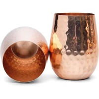 Verre à pied long tendance, nouveau modèle, en cuivre martelé, capacité 500-1000 ml, couleur et logo personnalisables, idéal pour les fêtes et la maison