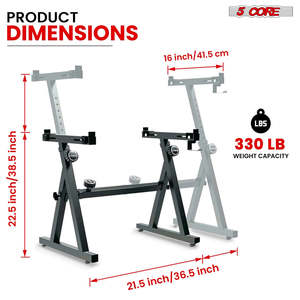 5 Core Keyboard Stand Piano Bench Combo Adjustable Key Board Stands 3" <b>Padded</b> Musician <b>Chair</b> Set - Product Image 2