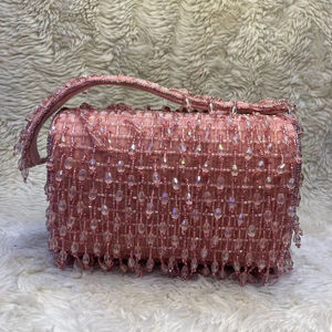 Women's Handcrafted Ethnic Wedding Embroidered <b>Bead</b> Clutch Handmade <b>Purse</b> Bag Bridal Clutch Gift Bag - Product Image 6