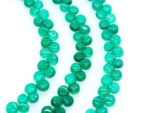 Onyx vert naturel lisse coeur Briolette perles de pierres précieuses brins cordes 5-6mm perles de pierre d'onyx vert pour la fabrication de bijoux en vrac 8" - Product Image 5