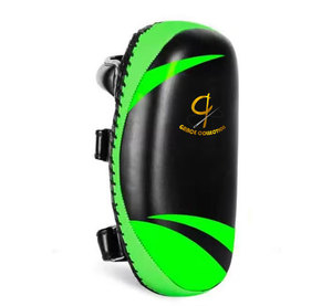 Coussinets d'entraînement de boxe en cuir souple pour le kickboxing avec tissu personnalisable Muay Thai MMA Punch Shield Kicking Curved Arm Pad - Product Image 6