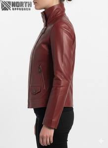 Último diseño moda mujer moda chaqueta precio al por mayor mujeres cuero moda chaquetas señoras chaqueta de cuero personalizado - Product Image 6