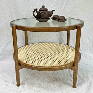 Modern Two-Tier Round Glass Top Coffee <b>Table</b> 58x46cm Durable Living Room Furniture Side <b>Table</b> for Entry Home Use - Product Image 5