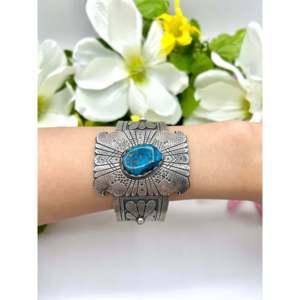 Mathilda Benally Moreni Turquoise & Sterling <b>Silver</b> Fashion <b>Cuff</b> <b>Bracelet</b> - Product Image 5