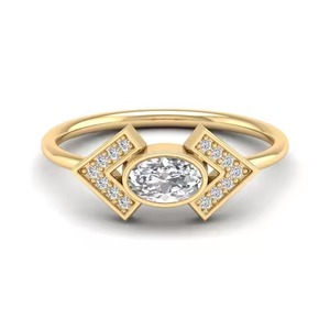 Design luxueux 14K or jaune laboratoire cultivé bagues en diamant approvisionnement en gros bijoux de luxe pour les femmes bagues de cadeau de mariée - Product Image 5