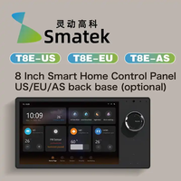 Panneau intelligent Smatek Home Automation de 8 pouces pour passerelle ZigBee avec application Smart Life, courant maximal de 10A pour l'amélioration de la maison intelligente