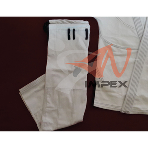 Gi de karaté blanc super lourd unisexe personnalisable en polyester et coton mélangé équipement d'entraînement martial Rash Guard MMA Style - Product Image 2