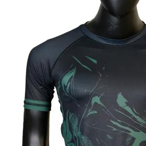 Personalizado al por mayor de manga corta Rash Guard Surf Swim Training UPF 50 + MMA BJJ Jiujitsu ropa deportiva de compresión frontal transpirable - Product Image 3