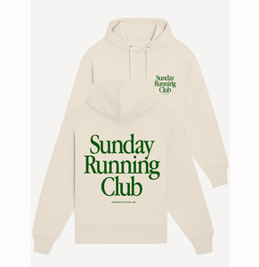 Sudadera con capucha de algodón regular personalizada sudadera blanca media Sudadera con capucha orgánica Sunday Running Club - Product Image 1