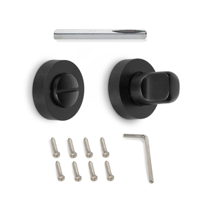 Set di 5 serrature per mobili con rosetta rotonda di diametro 35 mm Zamak nero per porte interne - Product Image 4