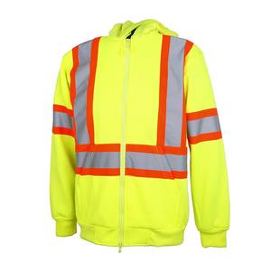 Sudadera con capucha de seguridad de alta visibilidad de clase 3, sudaderas con capucha de invierno con cremallera reflectante - Product Image 1