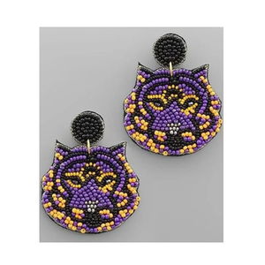Handmade Sports Mascot Seed Bead Dangle Earrings Team <b>Spirit</b> Party Jewelry for Women Girls Fashion Wear - Product Image 2