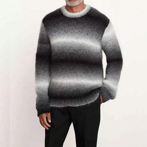 Suéter de Invierno de Manga Larga, Informal, de Color Sólido, Personalizado, de Punto, de Lana/Cachemira, Antiarrugas, de Secado Rápido, con Logotipo Frontal Vintage - Product Image 1