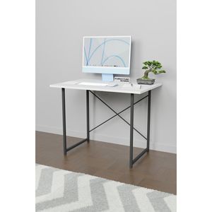 <b>White</b> 60x90 Computer <b>Desk</b> with Durable Metal Frame and Legs for Study or Office Use - Product Image 4