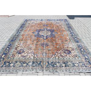 Tapis turc surdimensionné 8x10,9 pieds, tapis bleu vintage du sud-ouest - Product Image 1
