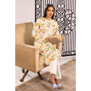 Camisa Larga Holgada Estampada para Mujer, con Decoración de Encaje, de Satén Viscosa, Tallas XL a 4XL, Blusa con Estampado Floral Otoñal para Damas - Product Image 3