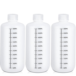 16oz/500ml HDPE phòng thí nghiệm lớp hẹp miệng chai nhựa mũ tốt nghiệp chất lỏng <span class=keywords><strong>container</strong></span> cho thuốc thử mẫu nước lưu trữ - Product Image 1