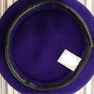 Gorro de boina de lana 100%, estilo Formal transpirable azul marino y verde para escenas al aire libre, pedido a granel amigable - Product Image 6