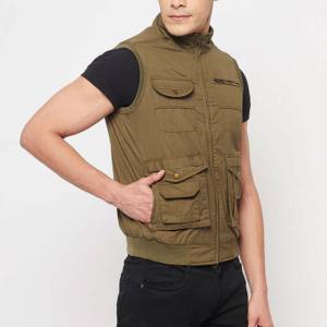 เสื้อแขนกุดระบายอากาศได้ดีมีแบรนด์สำหรับผู้ชายเสื้อแจ็กเก็ตผ้าเดนิมอบอุ่นแขนกุดผ้าไนลอนสำหรับฤดูหนาว - Product Image 6