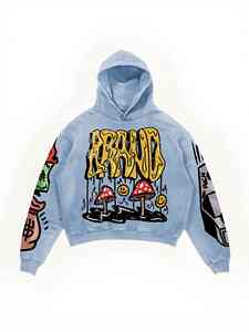 Conjunto de Sudadera Personalizada de Peso Pesado, Sudadera con Capucha de Tela Elaborada, Sudadera con Capucha Estampada de Estilo Urbano - Product Image 5