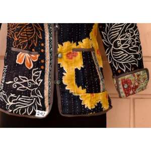 <b>Jacket</b> Vintage Cotton <b>Kantha</b> Indian Handmade Quilted Cotton <b>Jacket</b> Reversible Free Size - Product Image 4