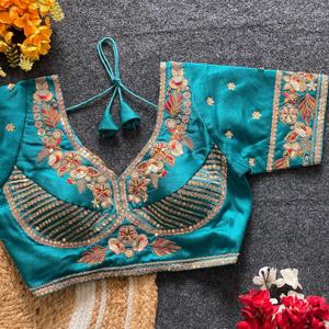 Blusa de algodón Khadi de último diseñador para mujer india, ropa de fiesta nupcial, blusa lista para usar exclusiva étnica más vendida - Product Image 1