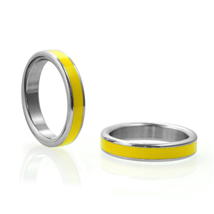 Anillo para Pene con Banda Amarilla de Metal, Anillos Metálicos para Pene Gay - Product Image 2
