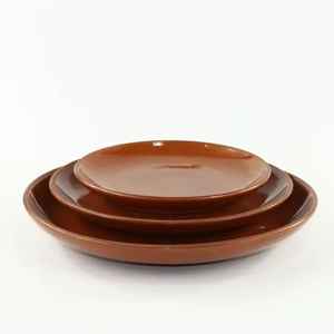 Assiette à dîner en chocolat Plats et assiettes en résine Forme ronde Motif personnalisé Plateau de service alimentaire moderne lavable au lave-vaisselle - Product Image 1